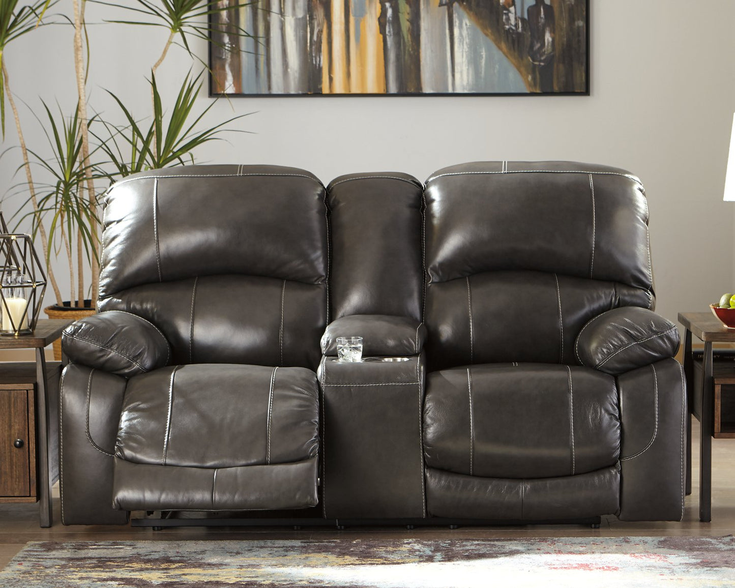 Hallstrung Power Reclining Loveseat with Console - Pull Up A Couch