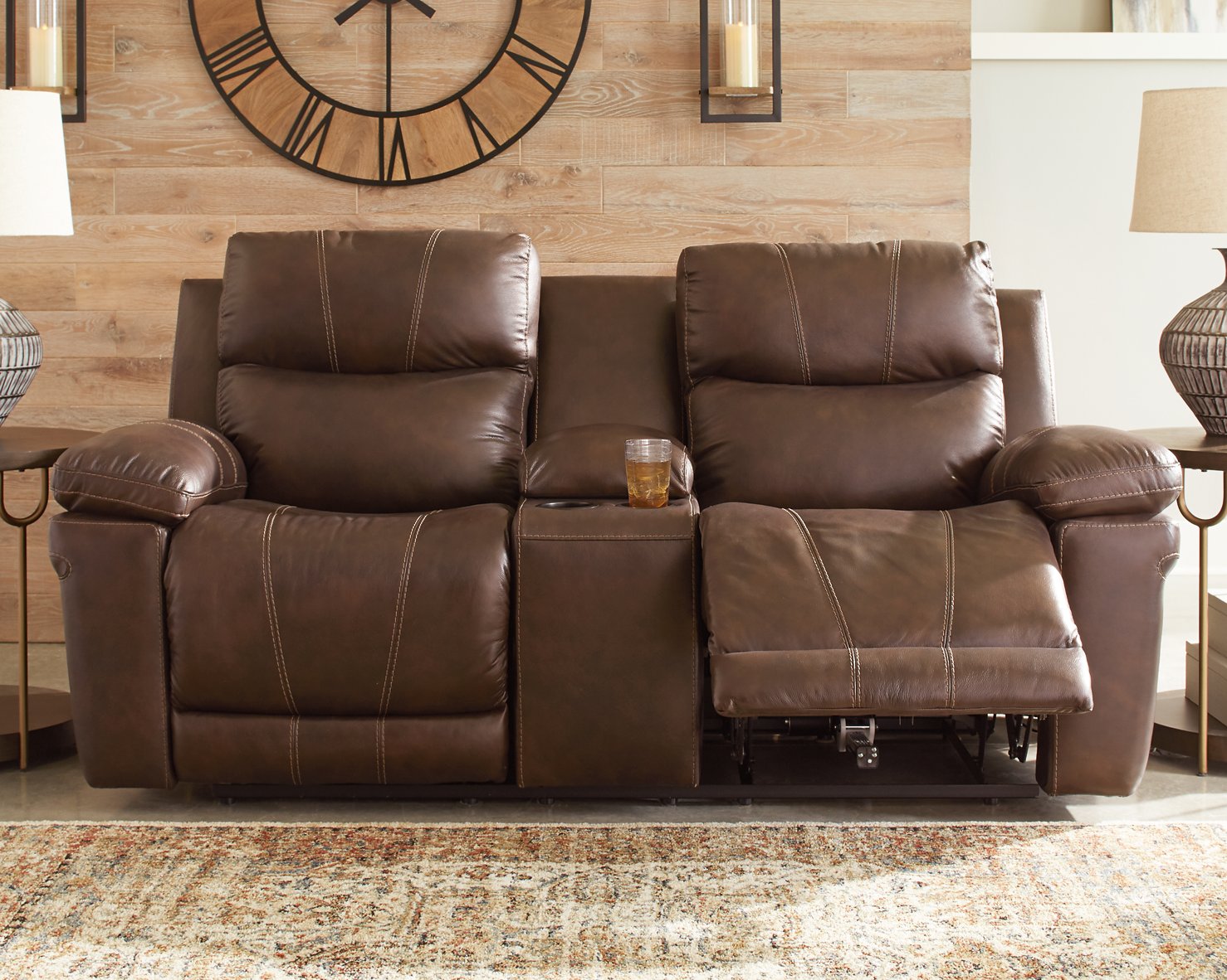 Edmar Power Reclining Loveseat with Console - Pull Up A Couch