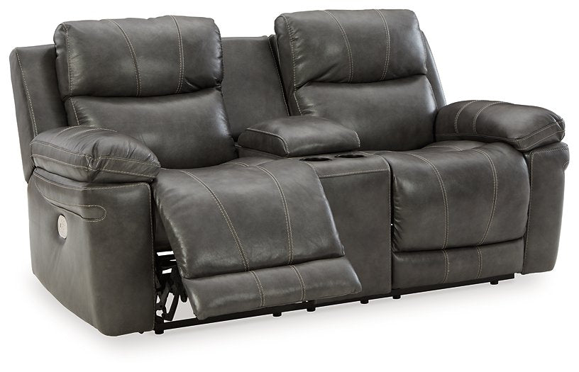 Edmar Power Reclining Loveseat with Console - Pull Up A Couch