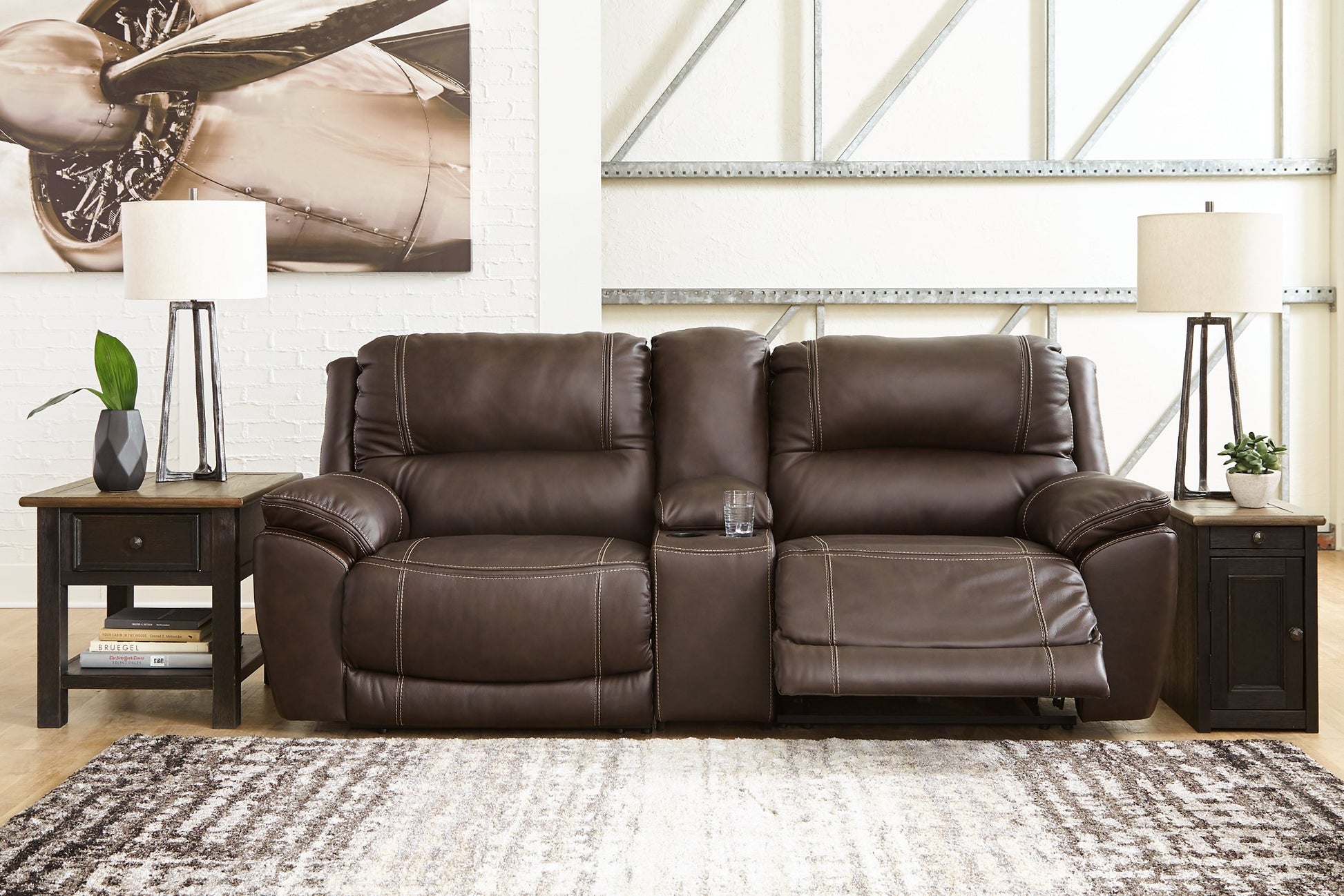 Dunleith 3-Piece Power Reclining Loveseat with Console - Pull Up A Couch