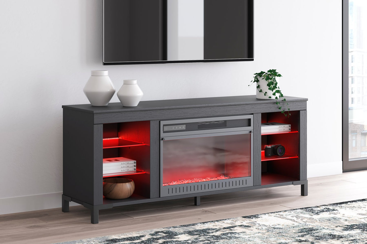 Cayberry 3-Piece Entertainment Center with Electric Fireplace - Pull Up A Couch