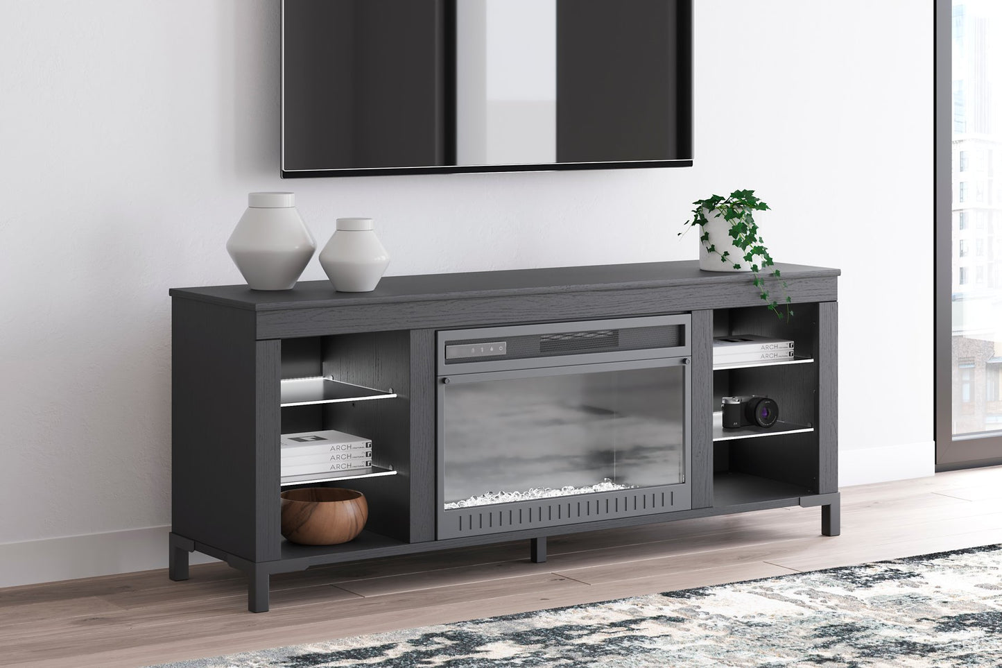 Cayberry 60" TV Stand with Electric Fireplace - Pull Up A Couch