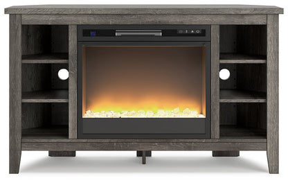 Arlenbry Corner TV Stand with Electric Fireplace - Pull Up A Couch