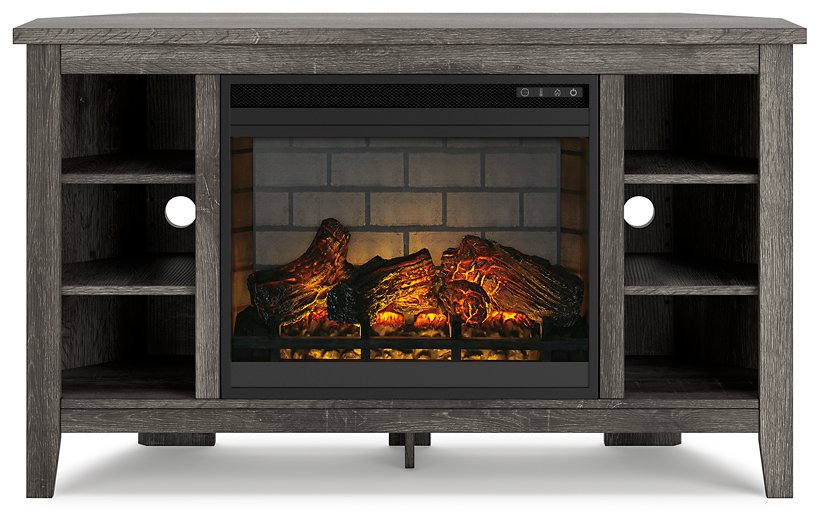 Arlenbry Corner TV Stand with Electric Fireplace - Pull Up A Couch