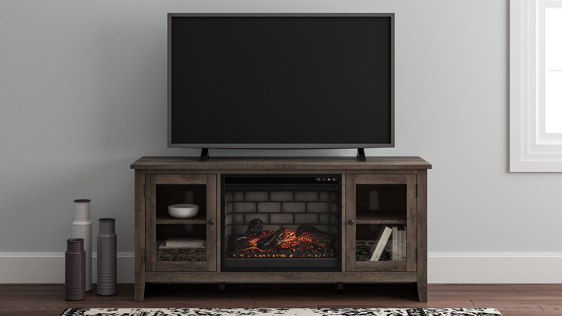 Arlenbry 60" TV Stand with Electric Fireplace - Pull Up A Couch