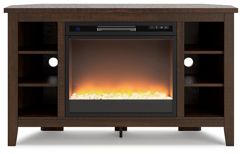 Camiburg Corner TV Stand with Electric Fireplace - Pull Up A Couch