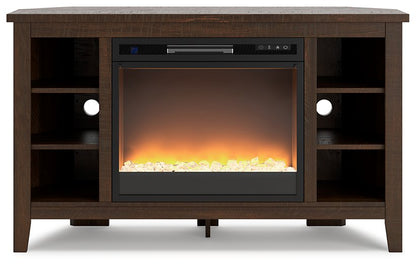 Camiburg Corner TV Stand with Electric Fireplace - Pull Up A Couch