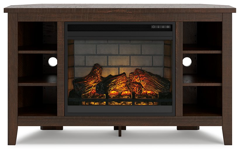 Camiburg Corner TV Stand with Electric Fireplace - Pull Up A Couch