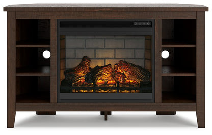 Camiburg Corner TV Stand with Electric Fireplace - Pull Up A Couch