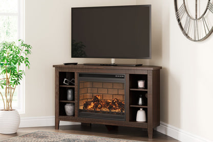 Camiburg Corner TV Stand with Electric Fireplace - Pull Up A Couch