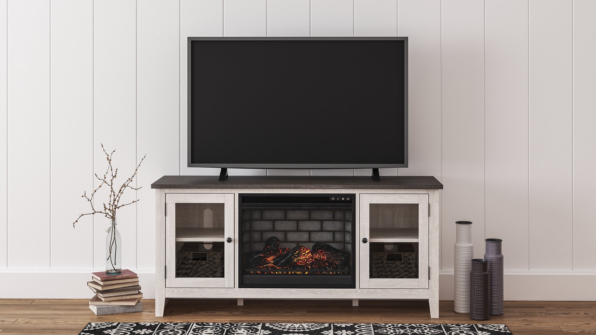 Dorrinson 60" TV Stand with Electric Fireplace - Pull Up A Couch