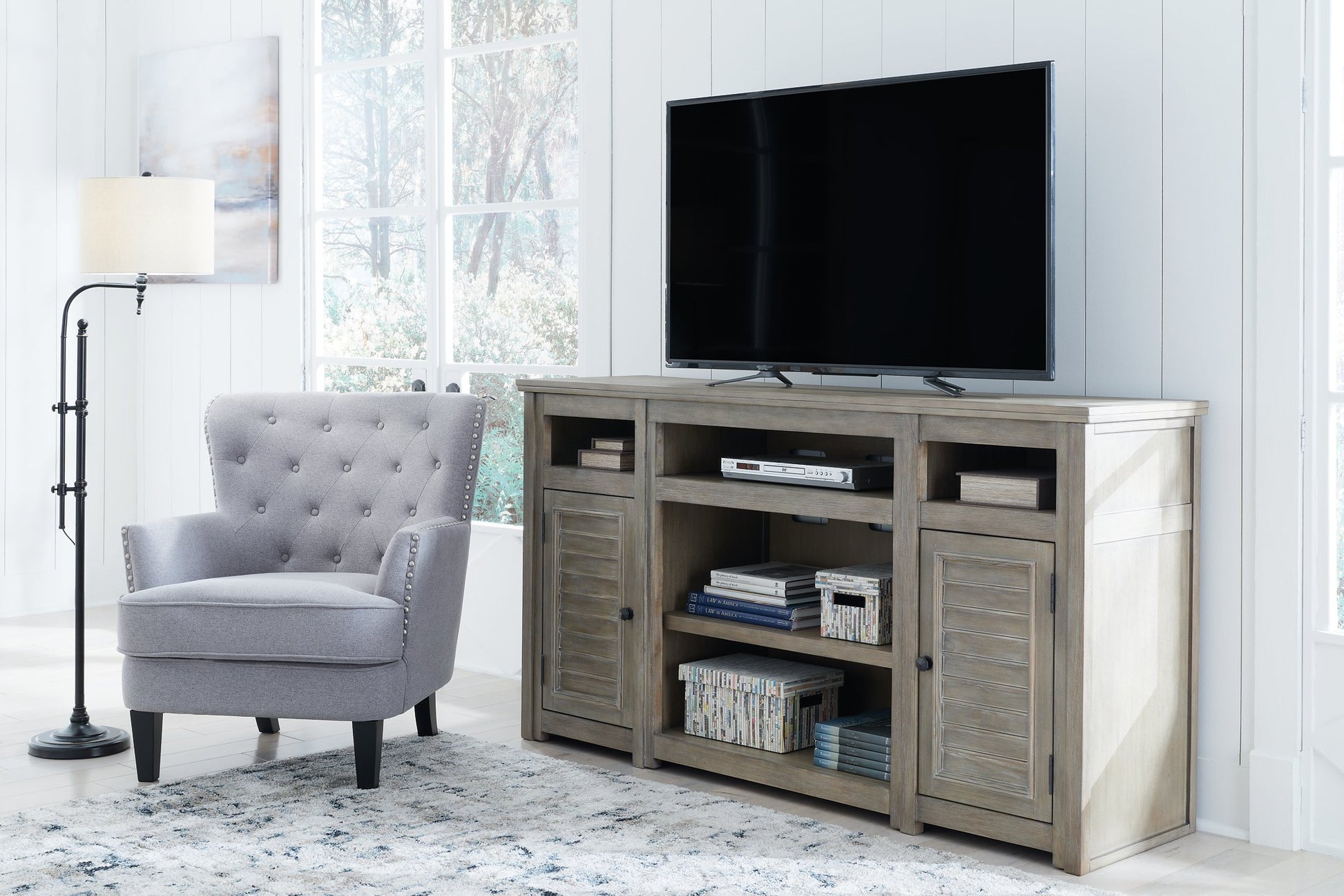 Moreshire 72" TV Stand with Electric Fireplace - Pull Up A Couch