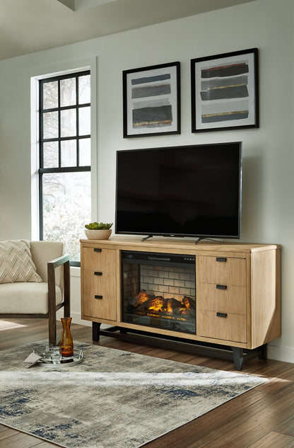 Freslowe TV Stand with Electric Fireplace - Pull Up A Couch