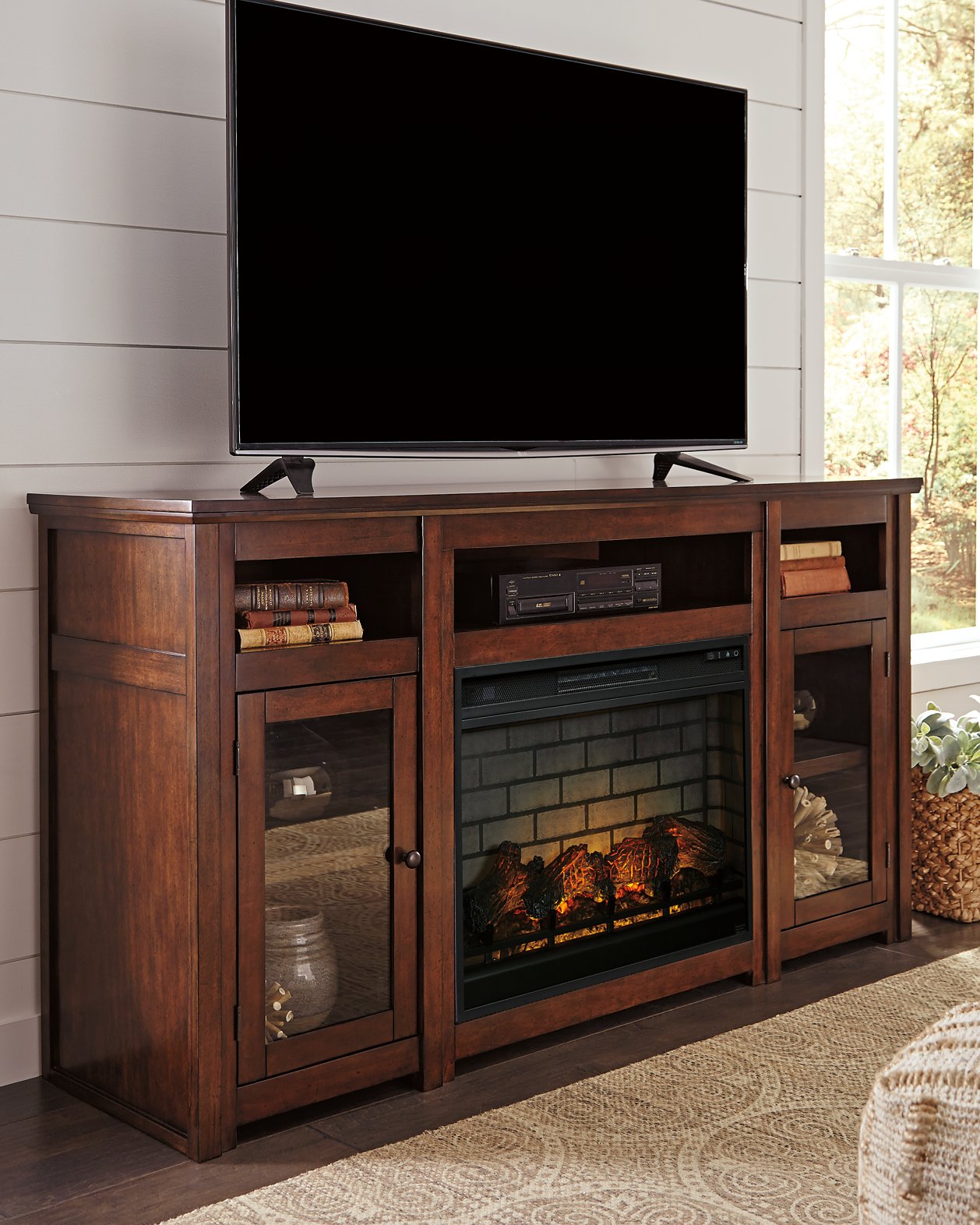 Harpan 72" TV Stand with Electric Fireplace - Pull Up A Couch