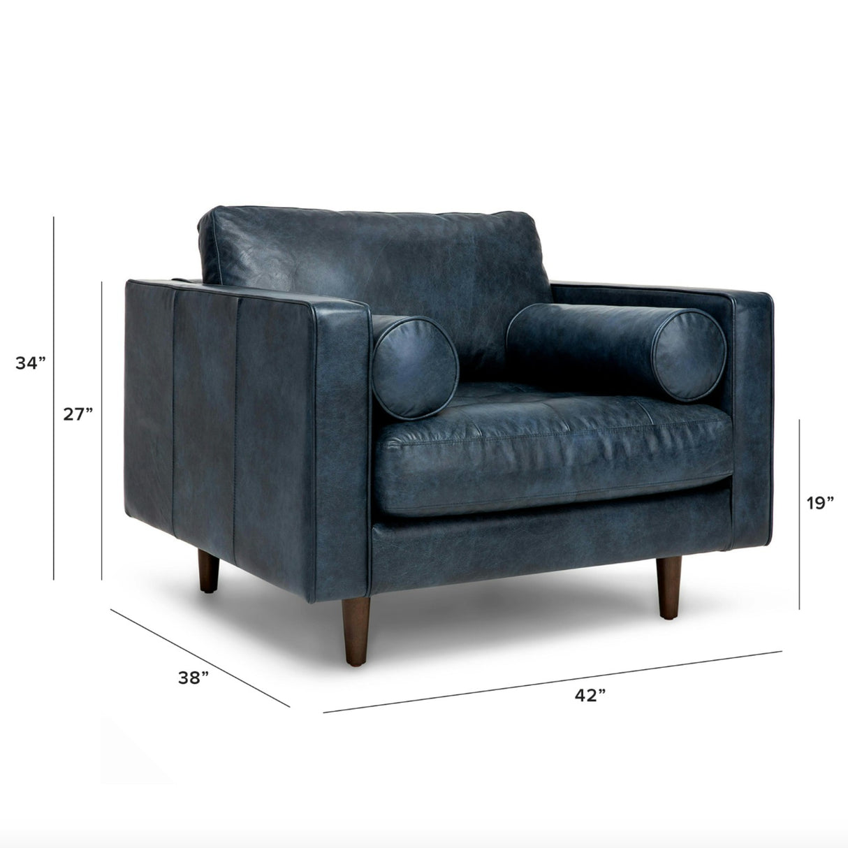 Leather Lounge Chair (Oxford Blue)