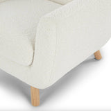 MCM-Style Bouclé Lounge Chair (Ivory)