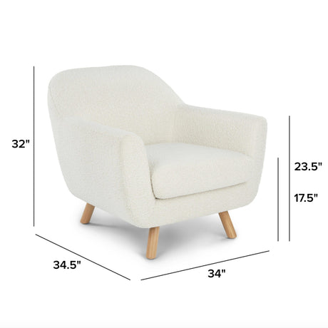 Ivory MCM-style bouclé lounge accent chair by Article with a modern design and plush upholstery.