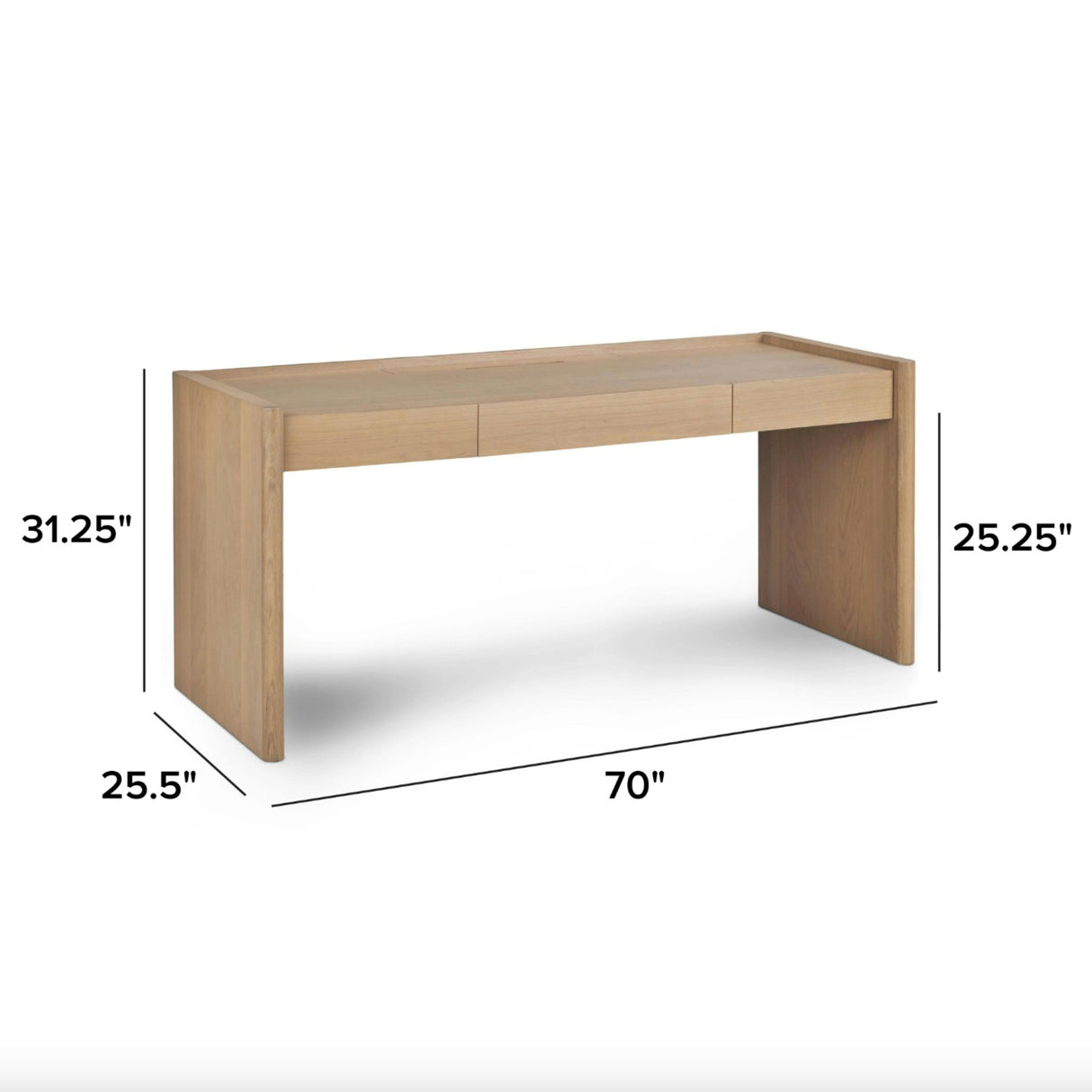 70" MCM-Style Desk (White Oak)