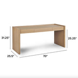 70" MCM-Style Desk (White Oak)