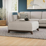 Chalk Gray/Walnut MCM-Style Ottoman