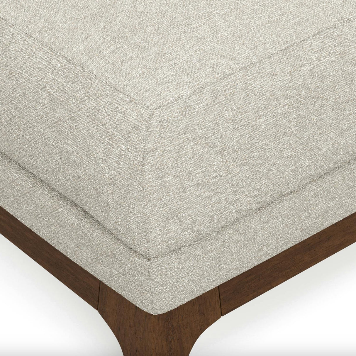 Chalk Gray/Walnut MCM-Style Ottoman