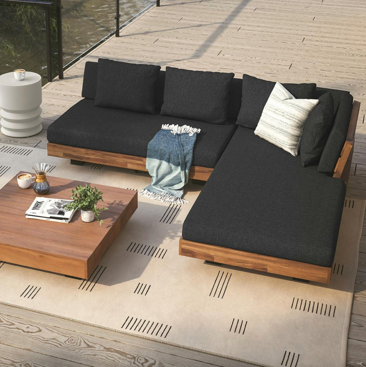 Right-Facing Outdoor Sectional (Slate Gray)