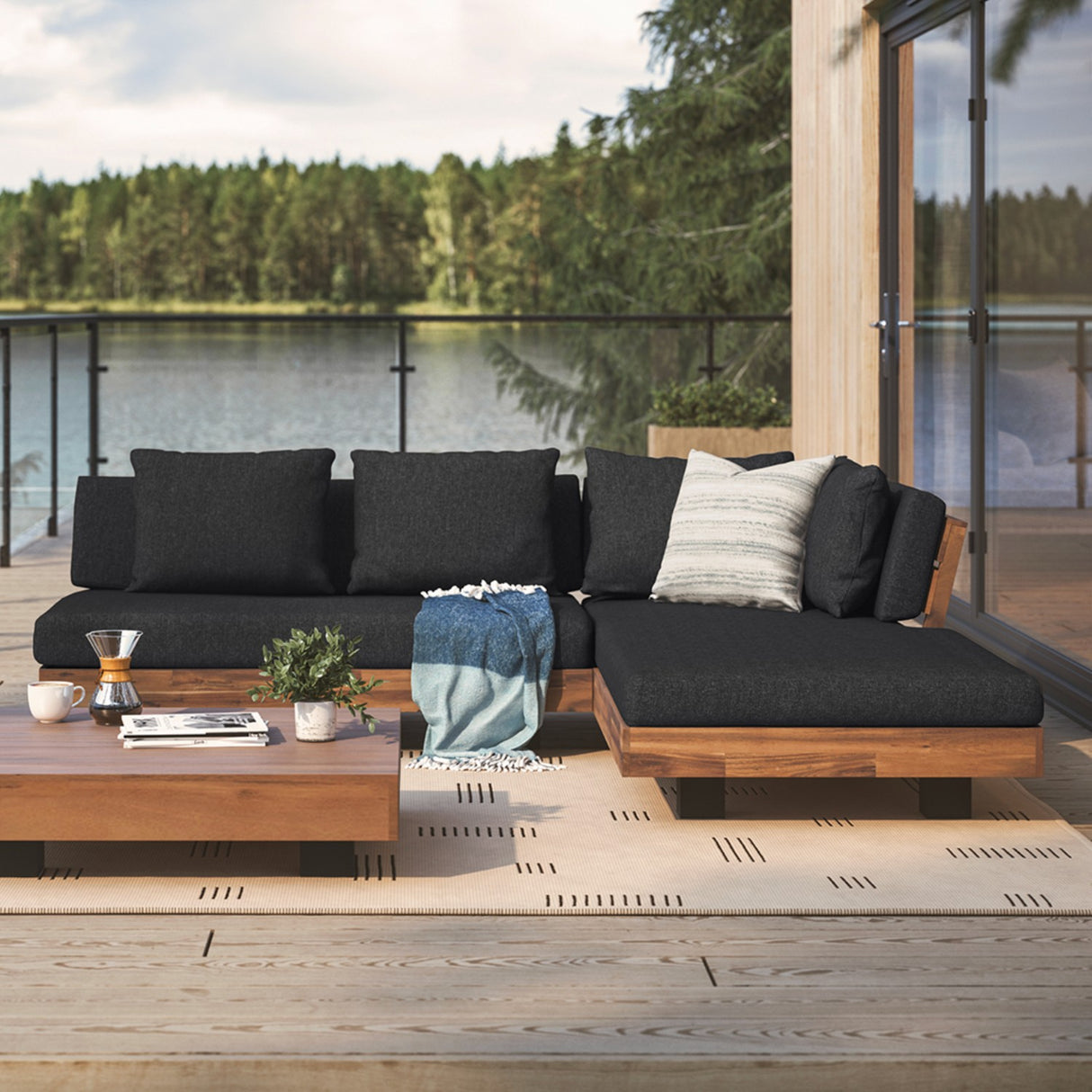 Right-Facing Outdoor Sectional (Slate Gray)