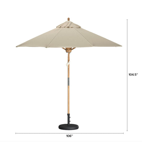 Article Rutbeek 106-inch wide outdoor umbrella in Coast Taupe, providing shade with durable outdoor patio design.