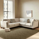 88" Corner Sectional (Chalk Gray/Walnut)
