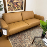 Article 84-inch MCM Genuine Leather Sofa in Charme Tan with sleek modern design and plush seating.