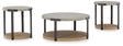 Set of three Darthurst tables by Ashley Furniture, modern wooden side tables with sleek design and natural finish.