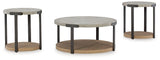 Set of three Darthurst tables by Ashley Furniture, modern wooden side tables with sleek design and natural finish.