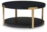 Set of three Shylore tables by Ashley Furniture, angled side tables with wooden finishes and modern design.