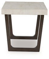 Set of two Ashley Furniture Westenfort side tables, featuring a modern wooden design with tapered legs and a smooth finish.