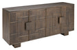 Ashley Furniture Cato Accent Cabinet with sleek wood finish and modern design, featuring storage drawers and decorative accents.