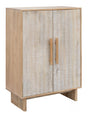Ashley Furniture Dallinbury Accent Cabinet with wood finish, featuring storage doors and decorative hardware.