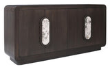 Ashley Furniture Elliston Accent Cabinet with wooden doors and metal hardware, ideal for stylish storage in living rooms or hallways.