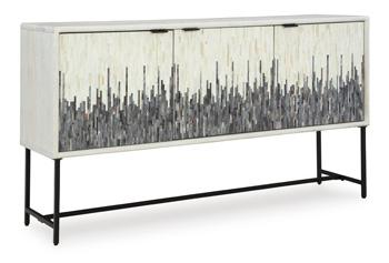 Ashley Furniture Freyton Accent Cabinet with wooden finish and sleek design, ideal for stylish home storage and decor.
