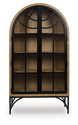 Ashley Furniture Gwenwich Accent Cabinet featuring a sleek wood finish and modern design with cabinet doors and decorative hardware.