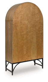 Ashley Furniture Gwenwich Accent Cabinet showing a stylish wooden cabinet with a dark finish and decorative hardware.