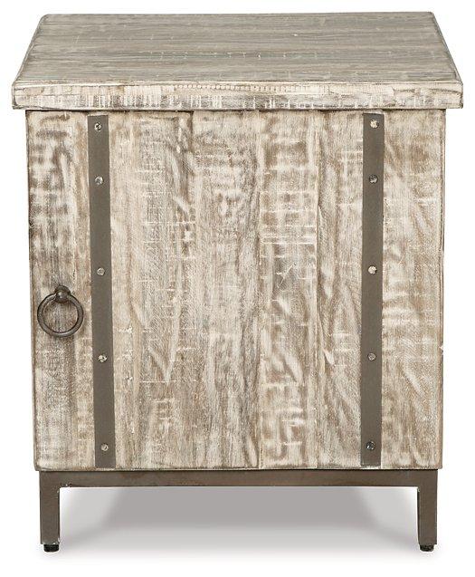 Ashley Furniture Laddford Accent Cabinet with wood finish and storage drawers, stylish furniture for living room decor.