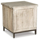 Ashley Furniture Laddford Accent Cabinet with wood finish, featuring storage drawers and a stylish design for living room decor.