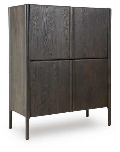 Ashley Furniture Orsonal Accent Cabinet with closed doors, wood finish, and modern design for stylish storage.