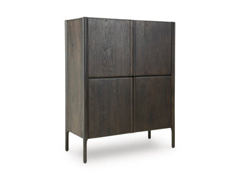 Ashley Furniture Orsonal Accent Cabinet with closed doors, featuring a stylish wood finish and modern design.