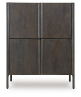 Ashley Furniture Orsonal Accent Cabinet with wood finish and decorative hardware, shown from a front view.