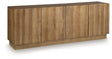 Ashley Furniture Timkins Accent Cabinet with a closed door, showcasing its sleek wooden finish and stylish design for living spaces.