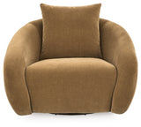 Ashley Furniture Yahya swivel accent chair with plush upholstery and modern design, shown from a head-on view.