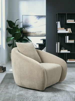 Ashley Furniture Yahya swivel accent chair with plush fabric and modern design, shown in a cozy living room setting.