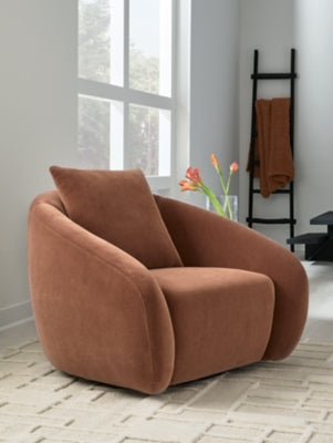 Ashley Furniture Yahya Swivel Accent Chair with plush fabric upholstery and modern design, perfect for stylish living spaces.