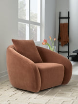 Ashley Furniture Yahya Swivel Accent Chair with plush fabric upholstery and modern design, perfect for stylish living spaces.
